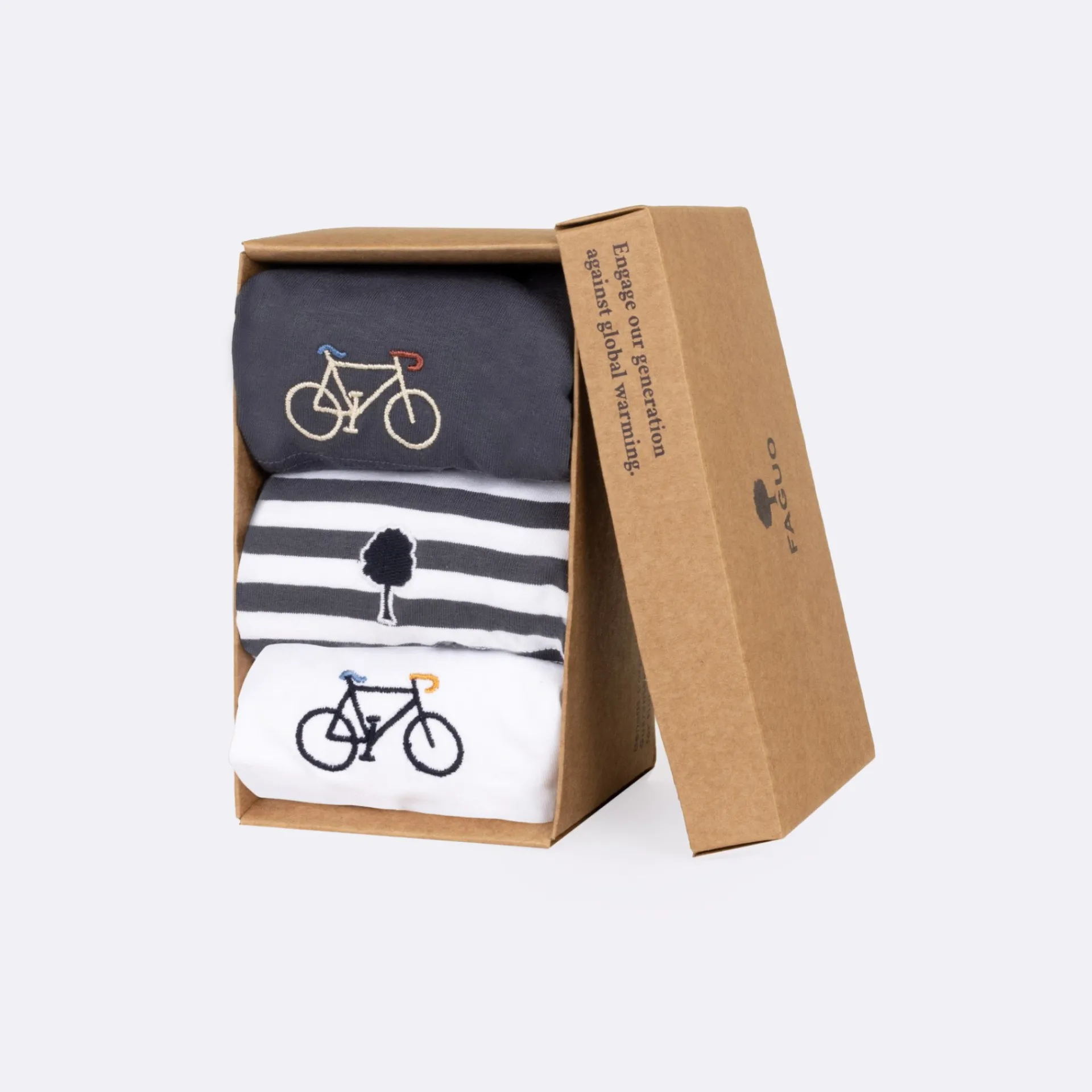 Flash Sale FAGUO Boxer bleu marine & écrus broderies vélo