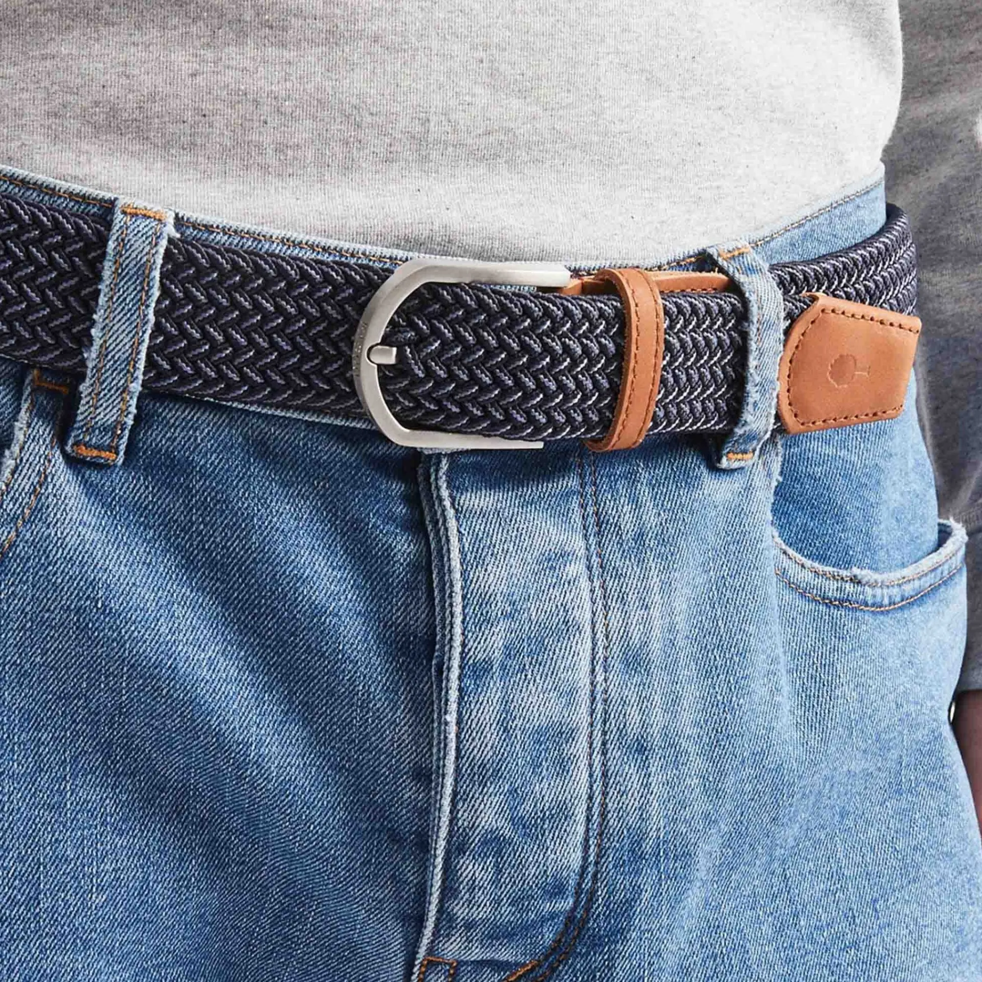 Cheap FAGUO Ceinture bleu foncé & blanc