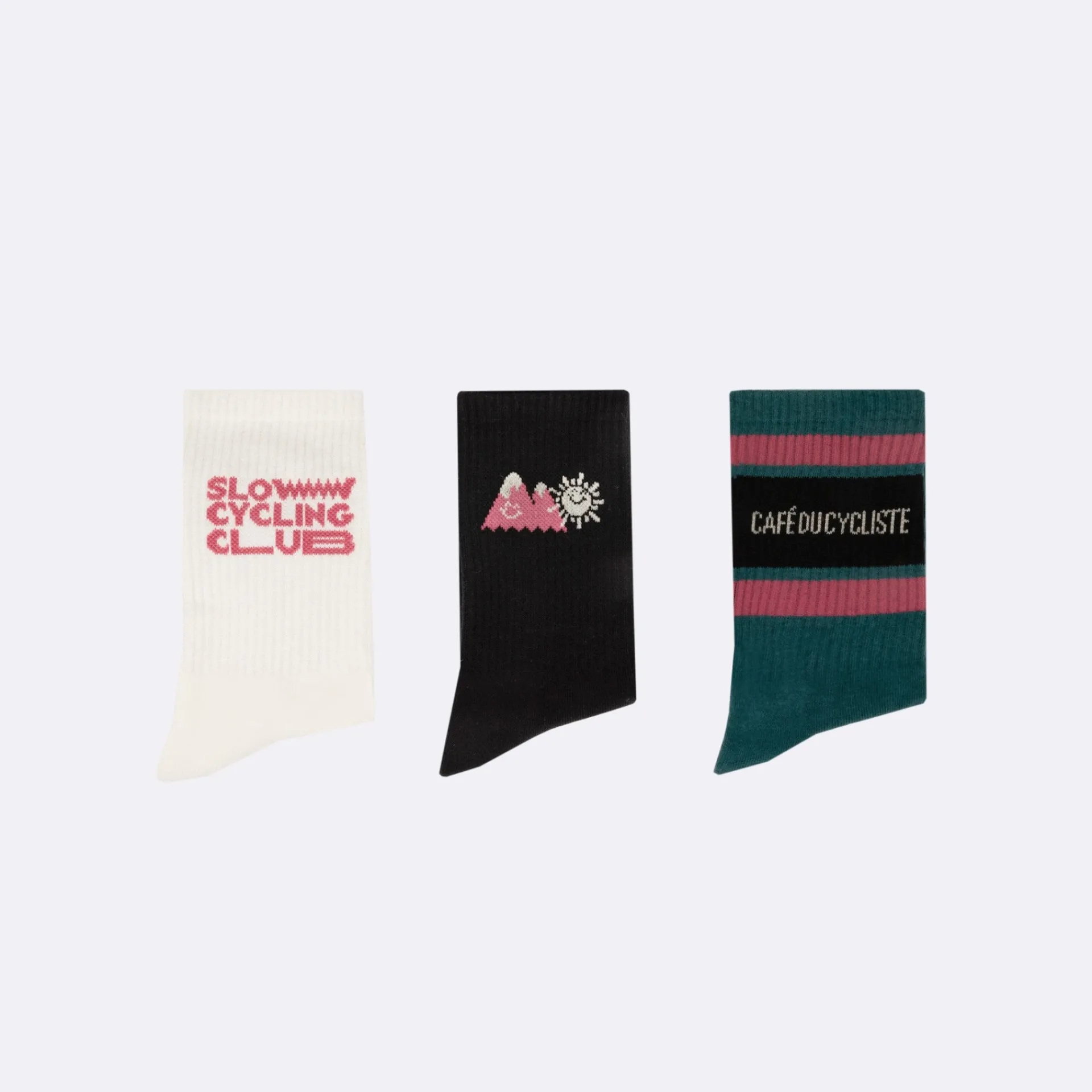 Hot FAGUO Chaussettes de sport grises & roses Café du Cycliste