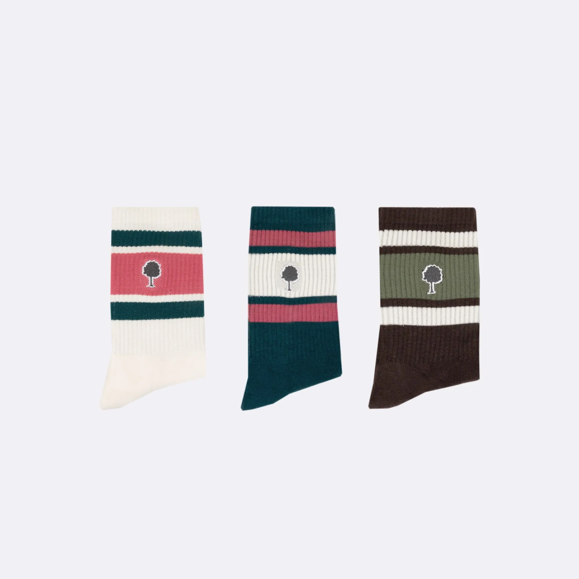 Cheap FAGUO Chaussettes de sport marron foncé & beiges vegan