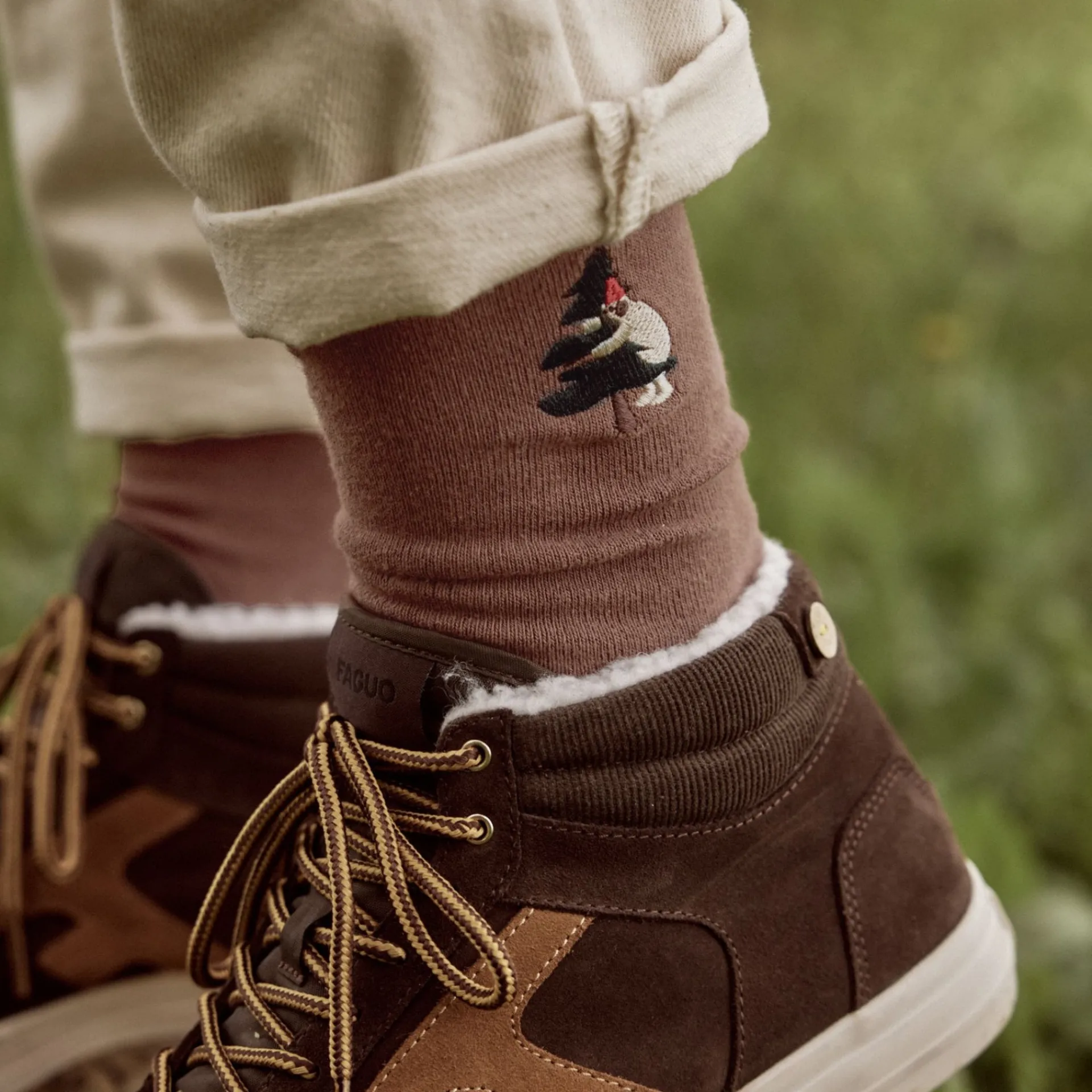 Store FAGUO Chaussettes vert foncé & multicolores vegan