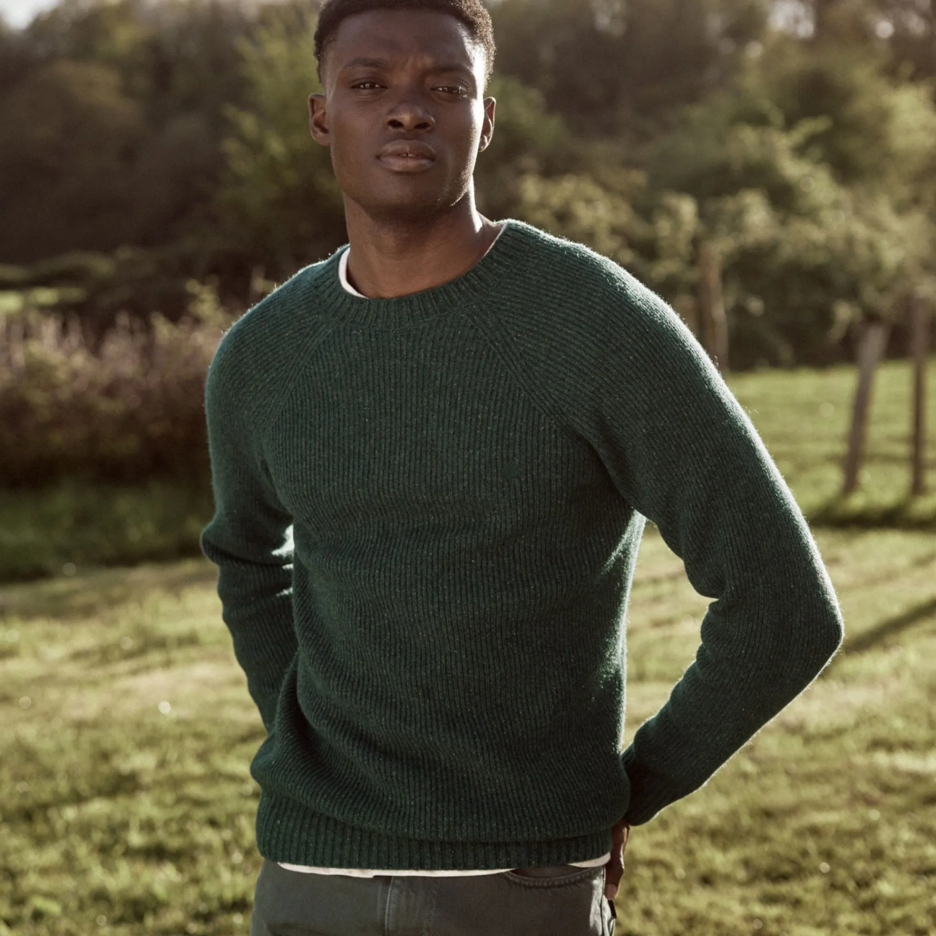 Best Sale FAGUO Pull col rond vert