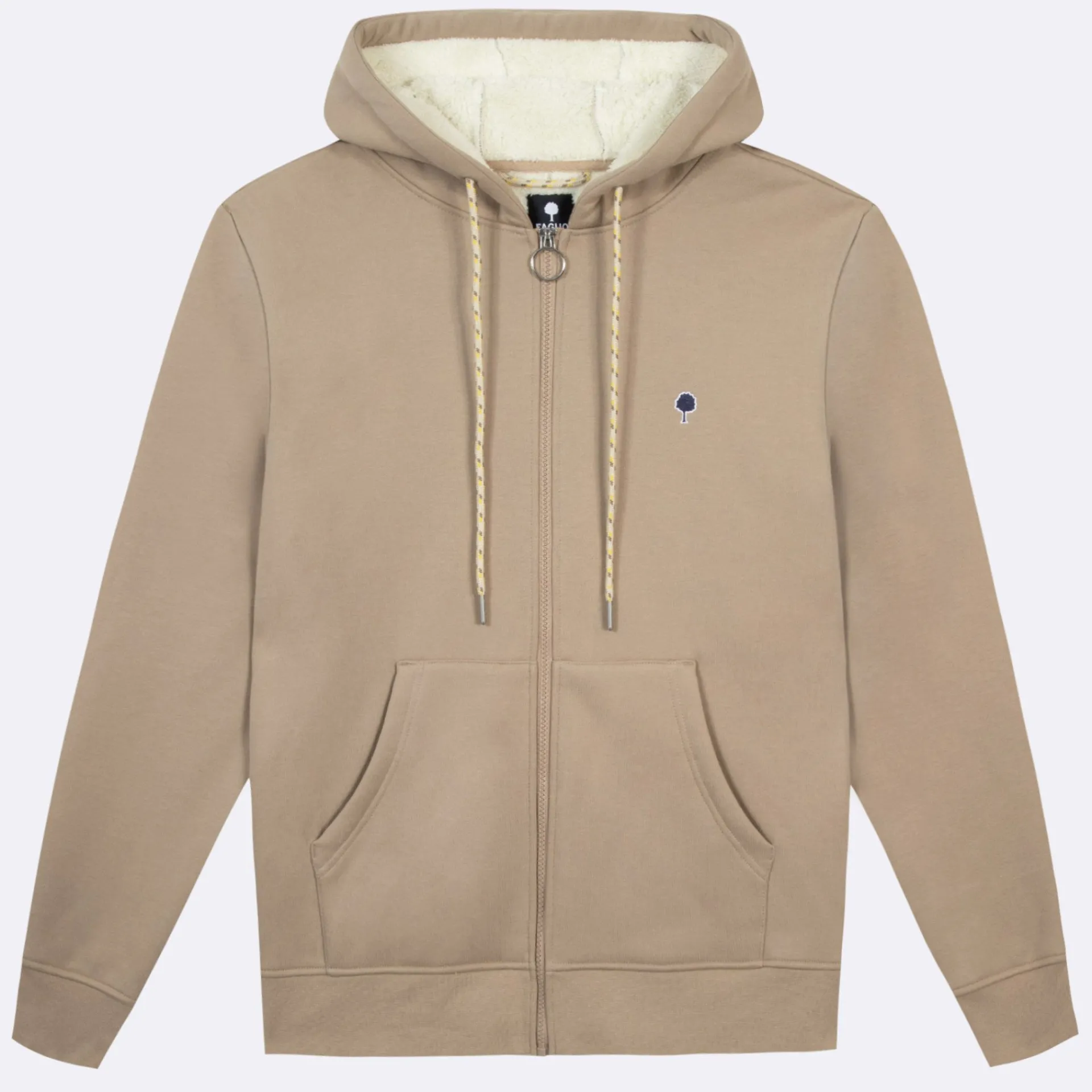 Best FAGUO Sweat à capuche sherpa beige clair