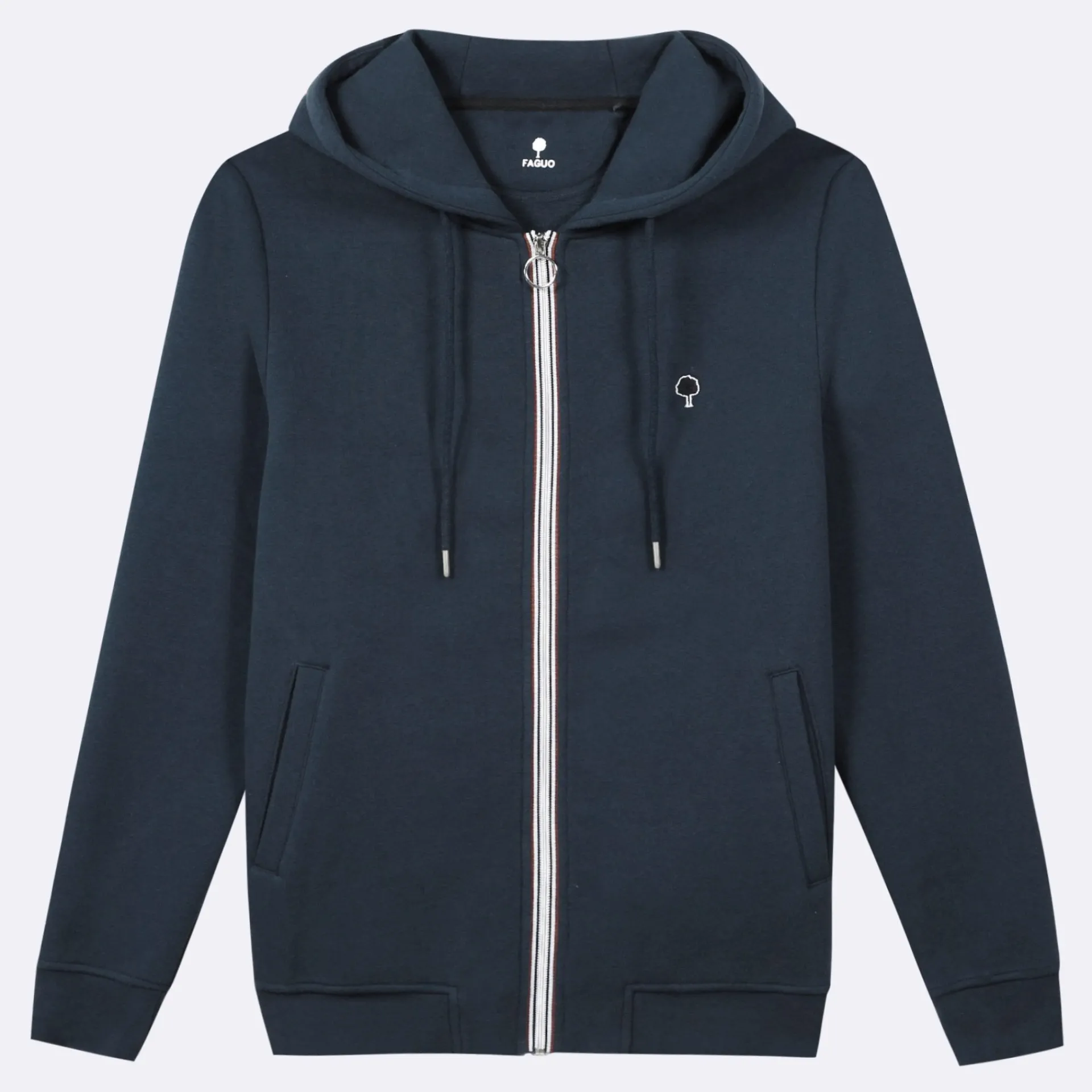 New FAGUO Sweat à capuche zippé bleu marine