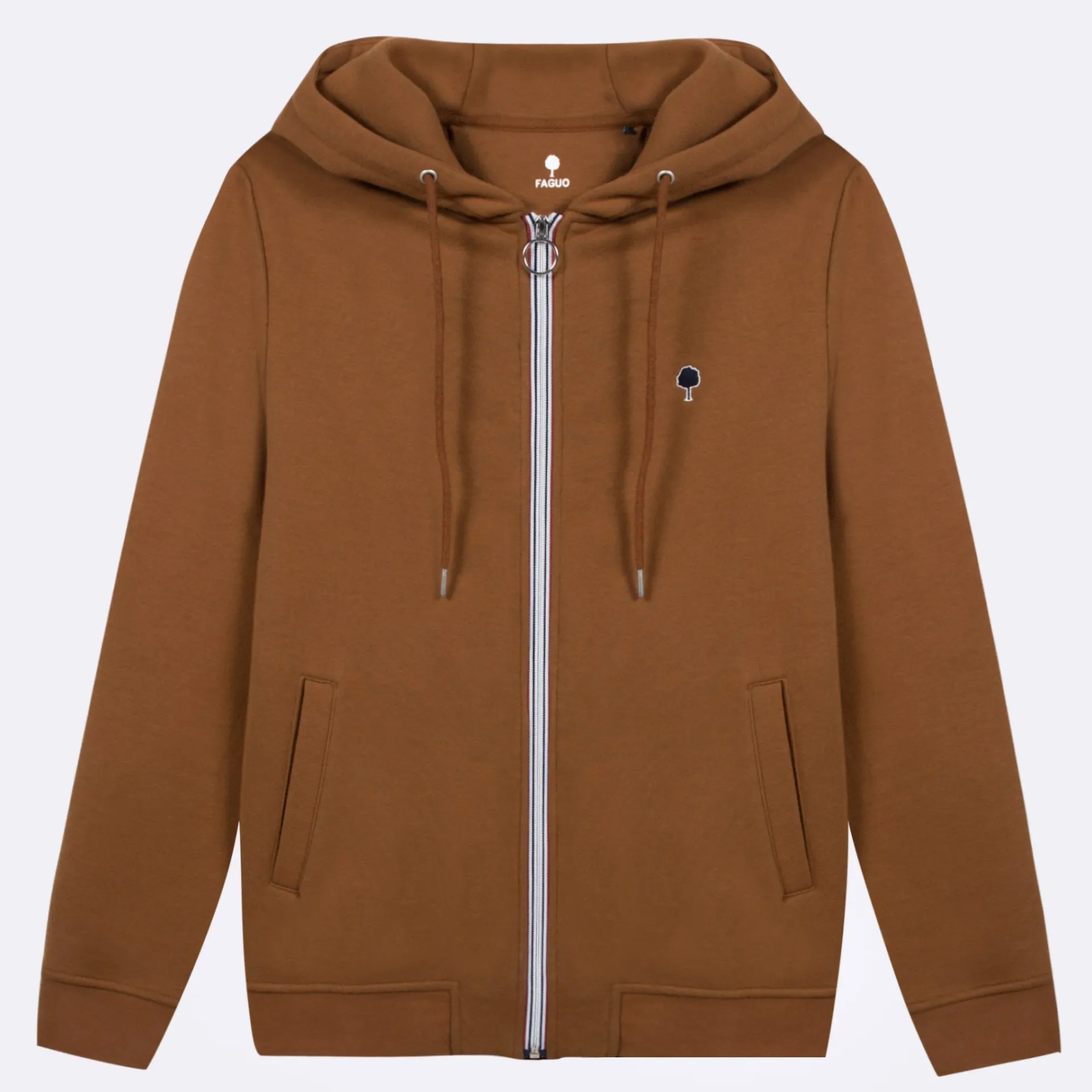 Cheap FAGUO Sweat à capuche zippé camel