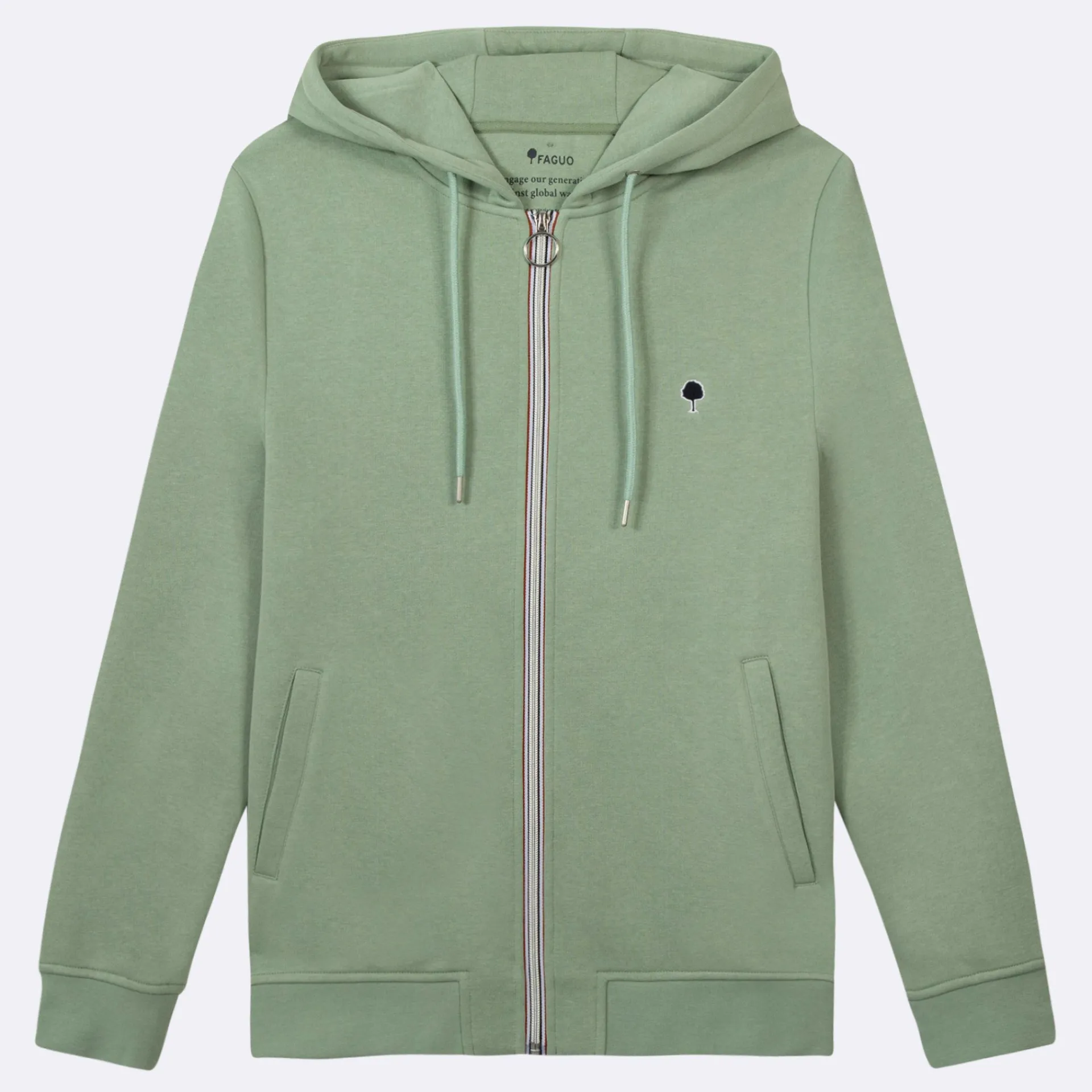 Flash Sale FAGUO Sweat à capuche zippé vert clair