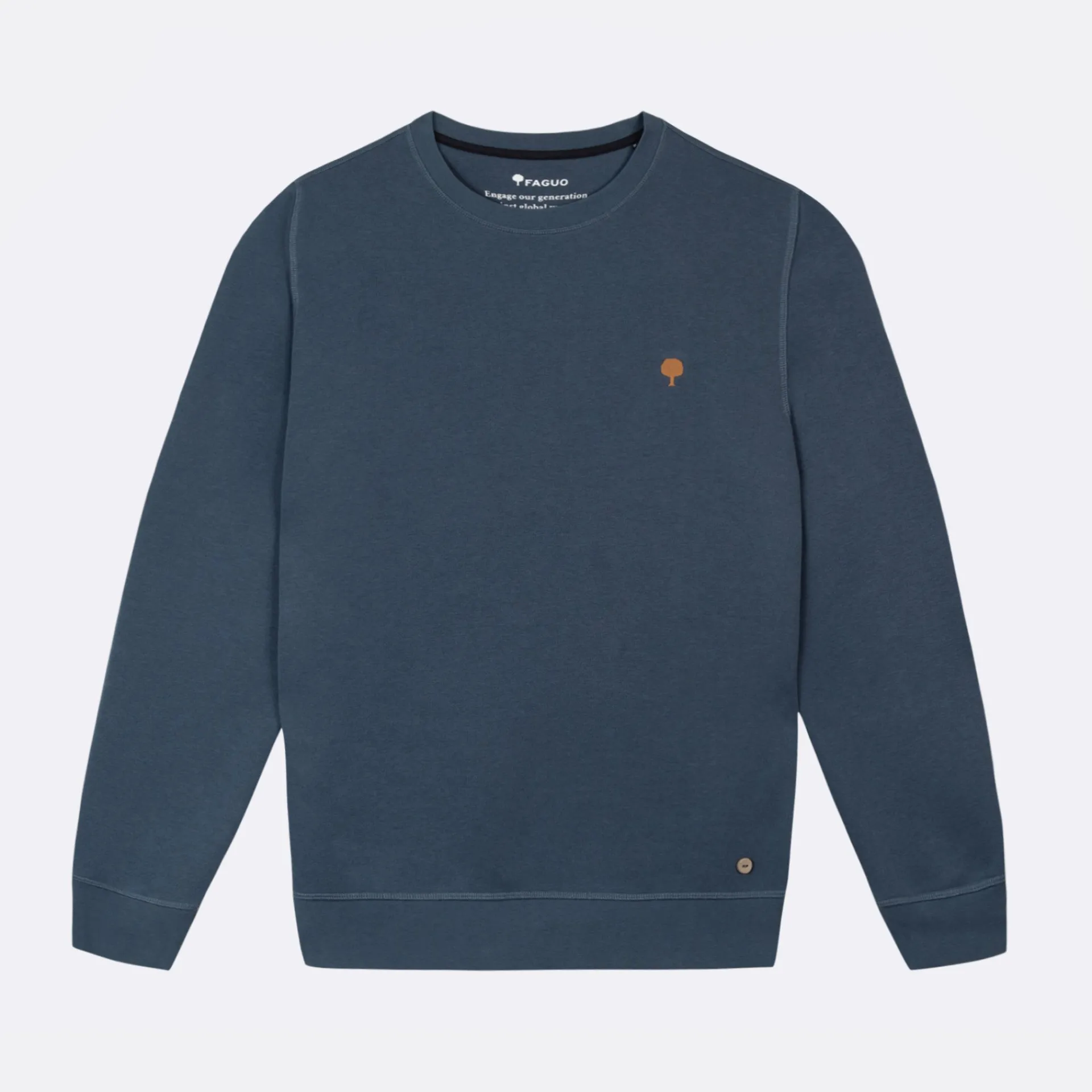 Hot FAGUO Sweat bleu broderie arbre