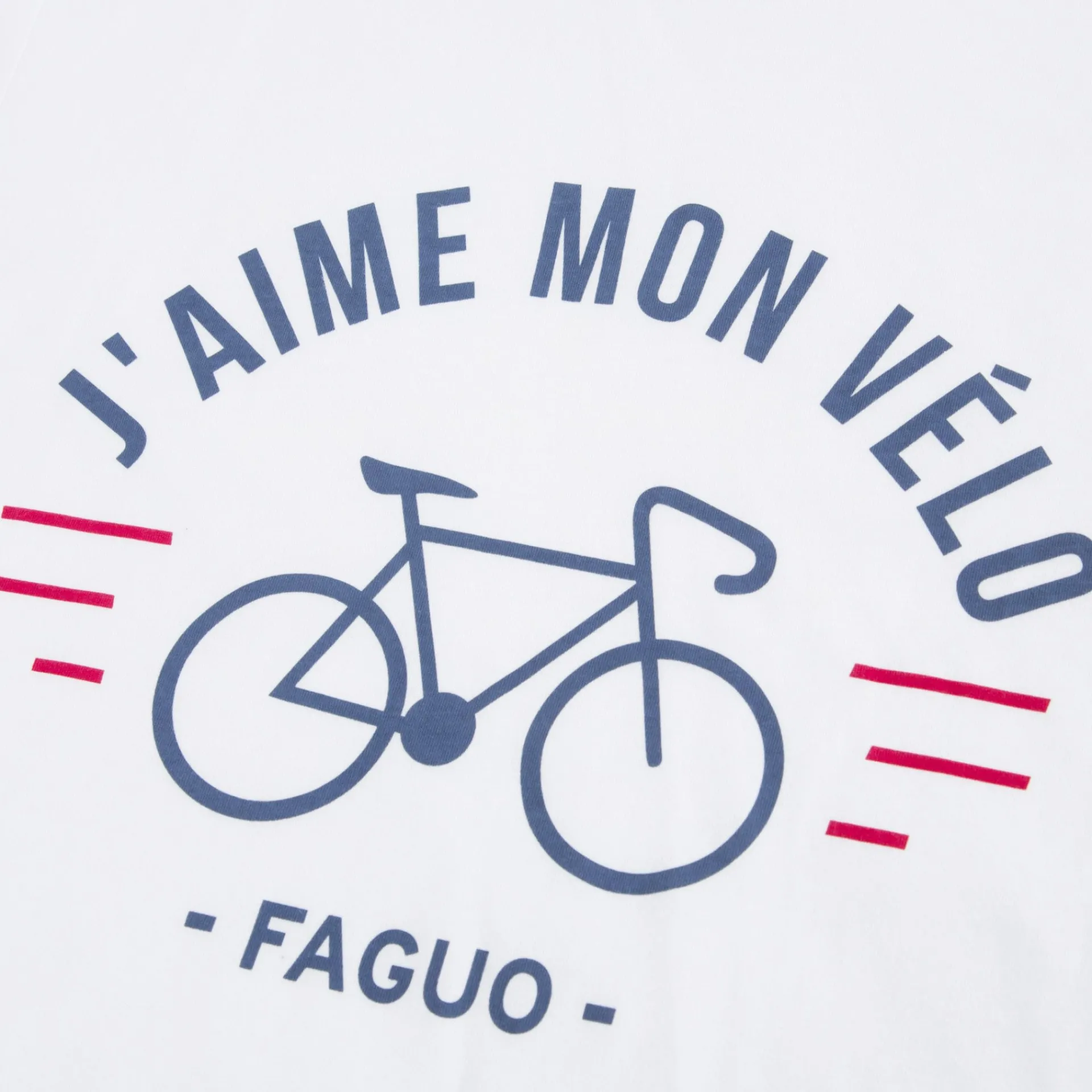 Cheap FAGUO T-shirt col rond blanc J'aime mon vélo