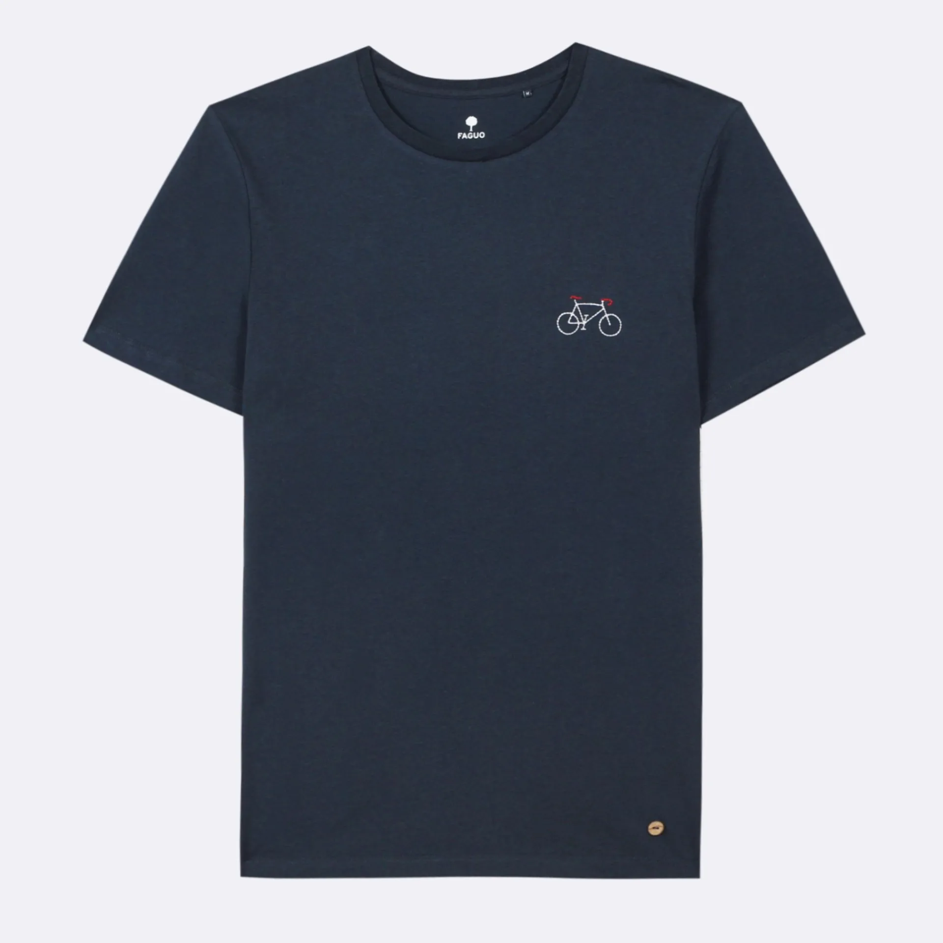 Outlet FAGUO T-shirt col rond bleu marine brodé vélo