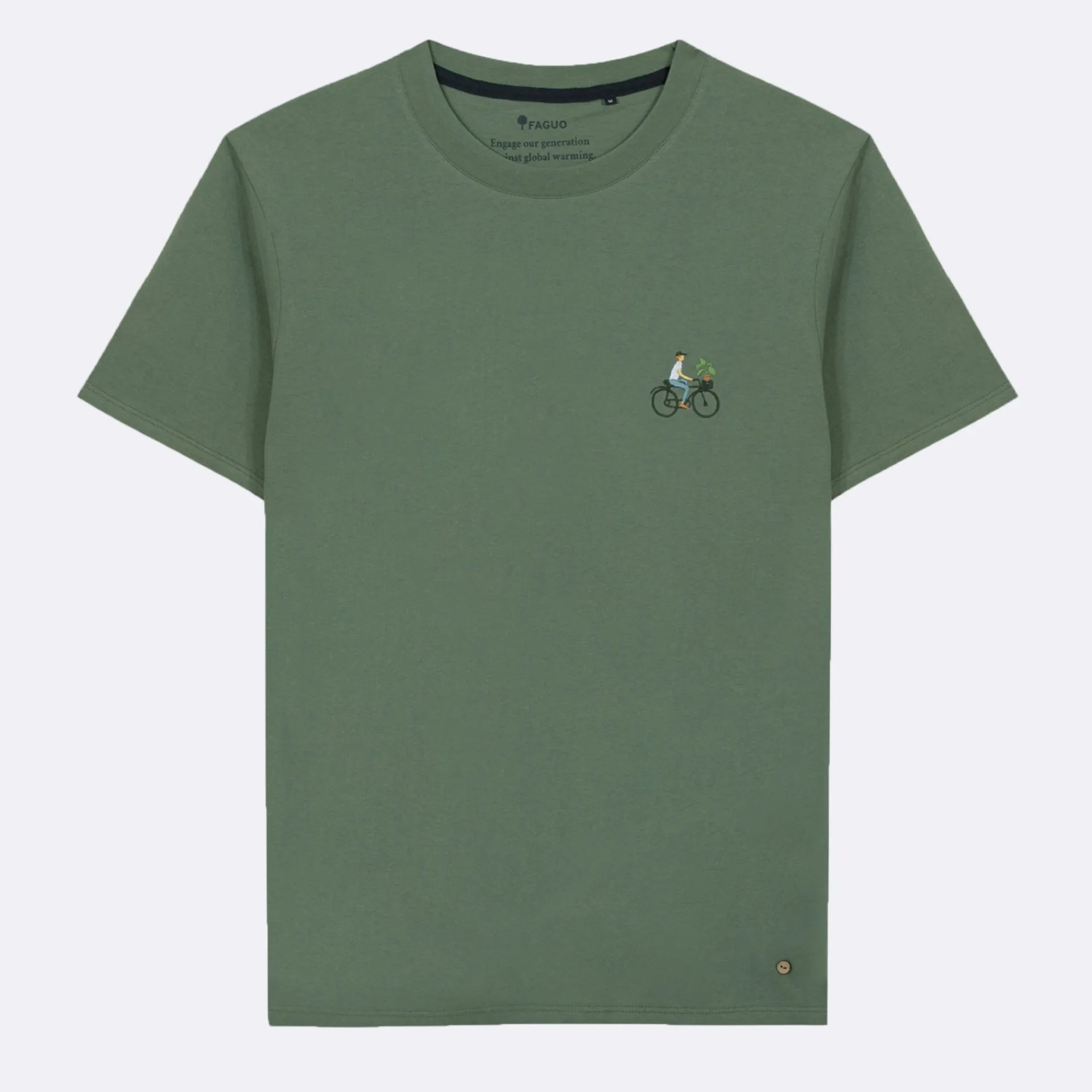 Online FAGUO T-shirt col rond vert broderie vélo