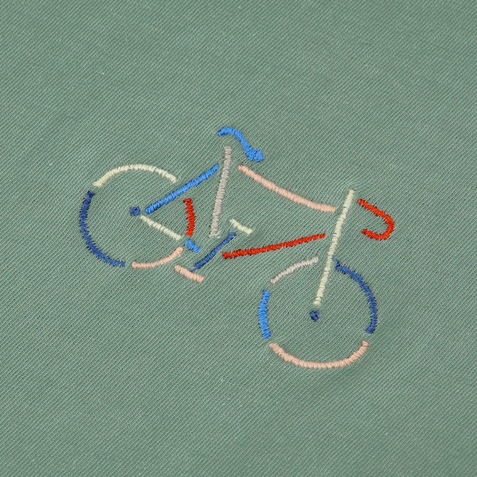 Discount FAGUO T-shirt col rond vert clair Vélo multicolore
