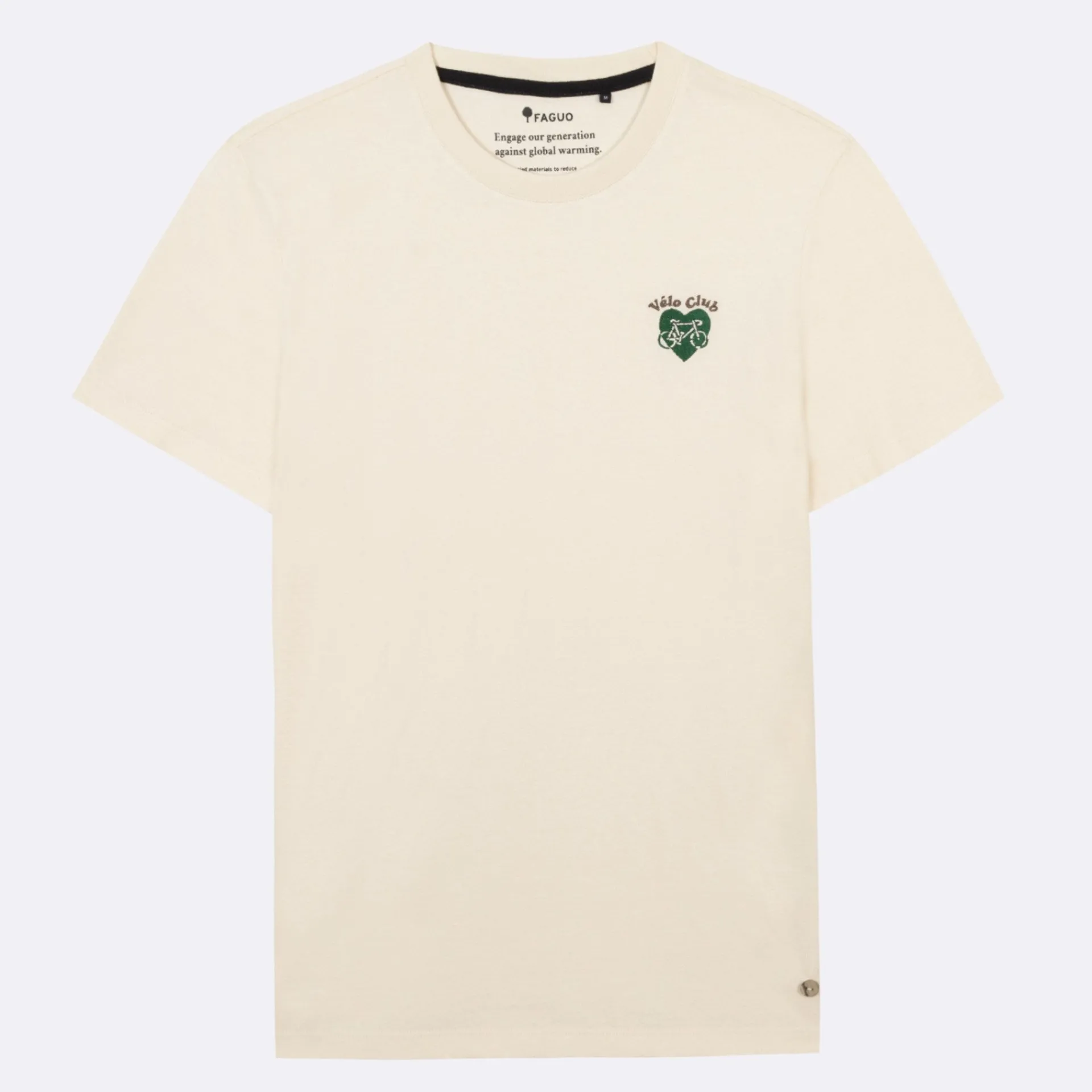 Cheap FAGUO T-shirt écru broderie vélo multicolore