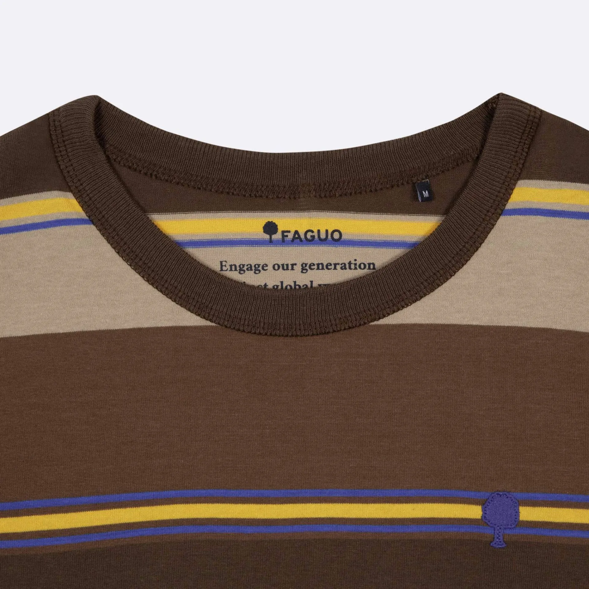Store FAGUO T-shirt rayé marron foncé & beige multicolores