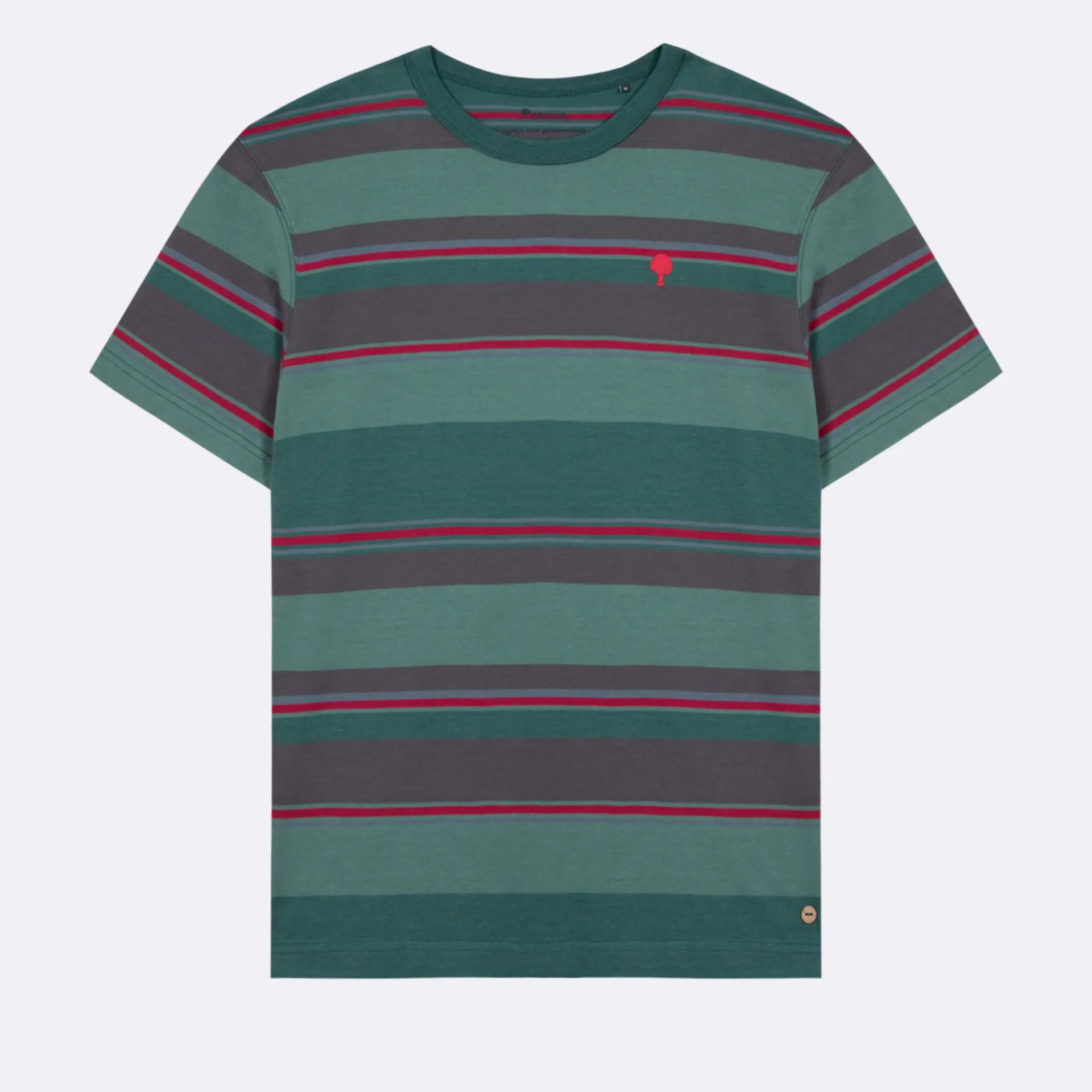 Clearance FAGUO T-shirt rayé vert foncé & multicolores
