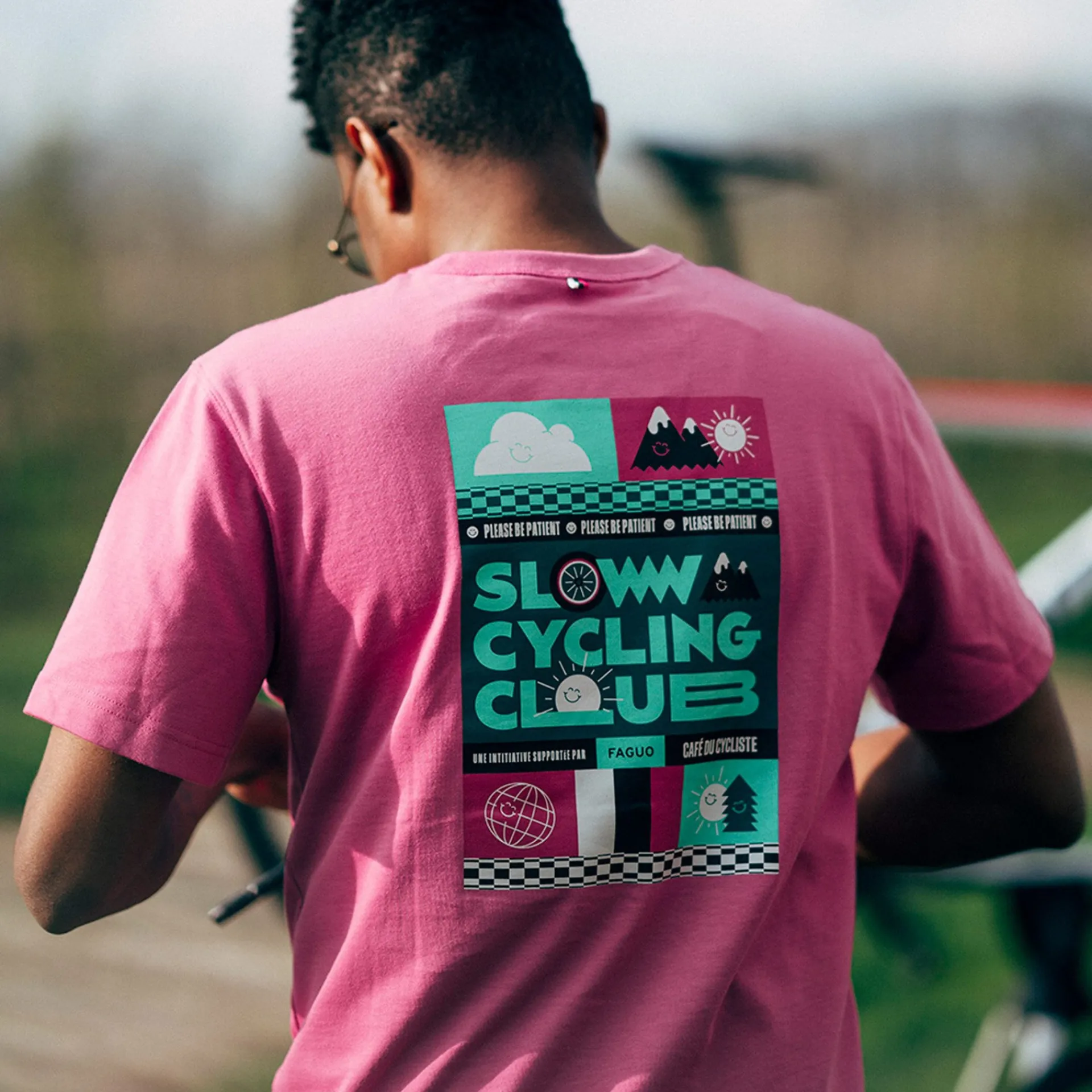 Discount FAGUO T-shirt rose Café du Cycliste