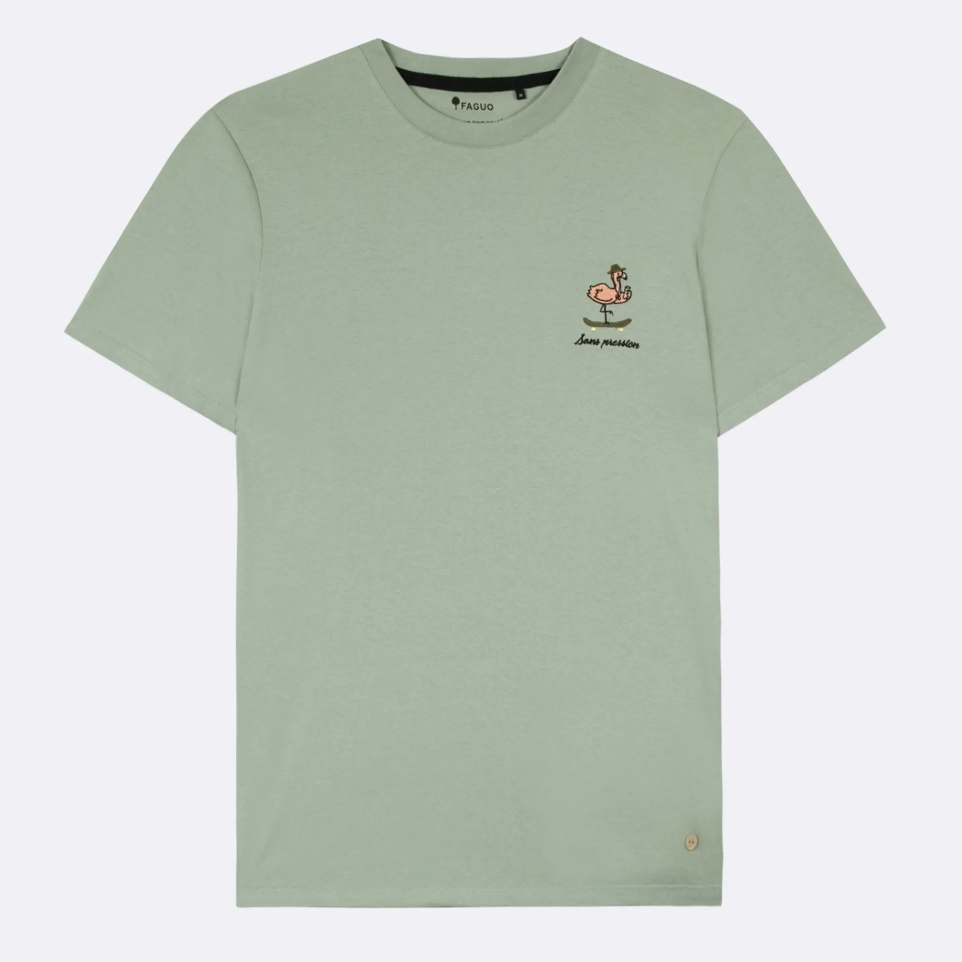 Store FAGUO T-shirt vert clair broderie sans pression